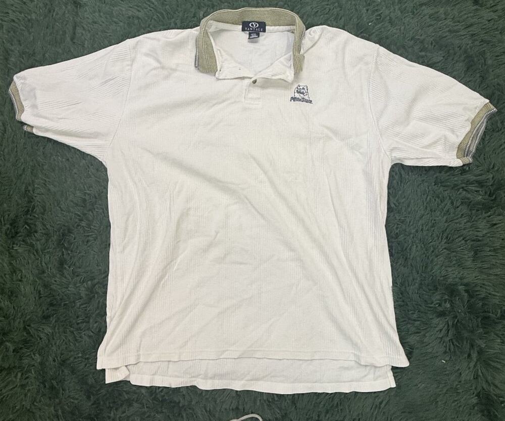 Vintage Men's XXL Penn State Nittany Lion Polo Shirt 100% Cotton Waffle Knit